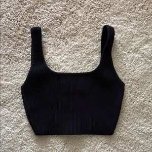 Aritzia Sculpt Knit Squareneck Cropped Tank Cropped ribbed tank top